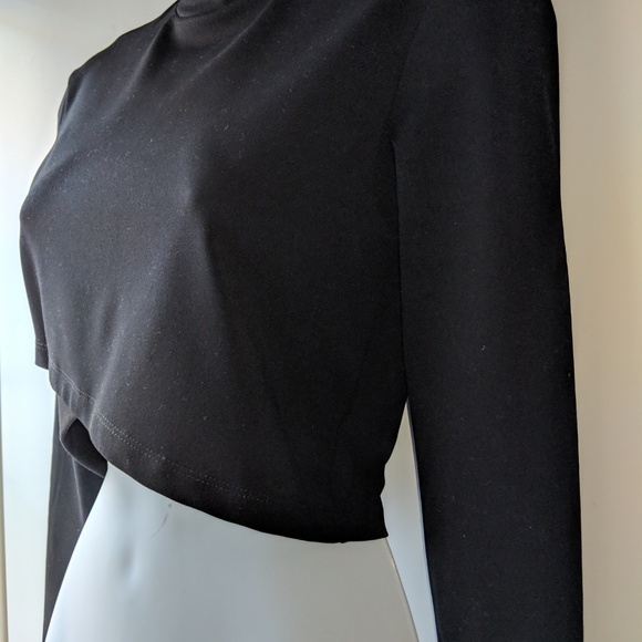 AWESOME WOMENS SHIRT CROP MOCK TOP DAVID LERNER - Picture 5 of 8